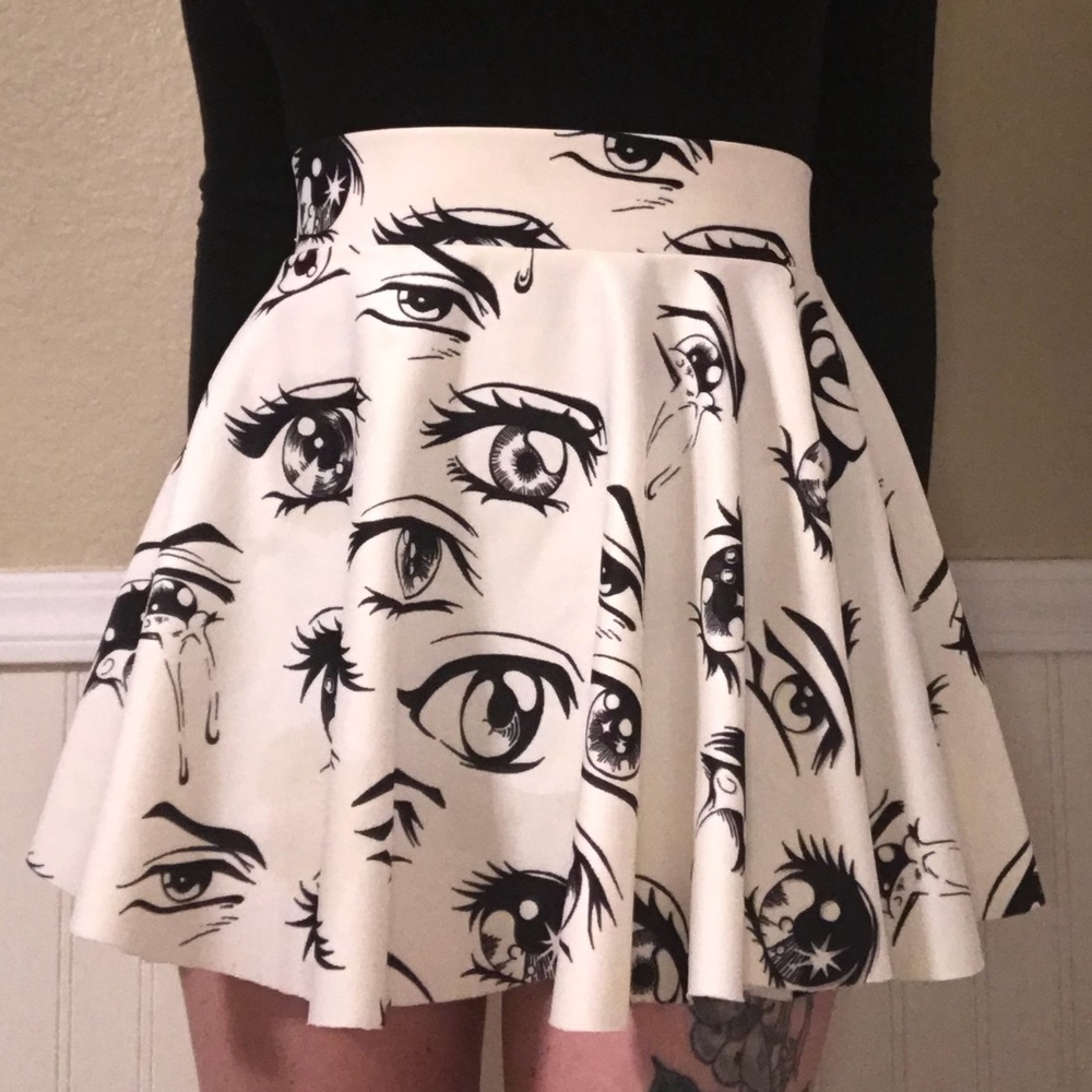 O mighty anime eye mini skater skirt